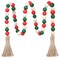 Christmas Wood Bead Garland,39in Farmhouse Beads with Tassels Christmas Tiered Tray Decor Wall Hanging Home Ornaments for Christmas Tree Decorations